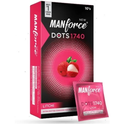 Manforce Dots 1740 Litchi Flavor Condom 10pcs Pack - Buy online at BDyana